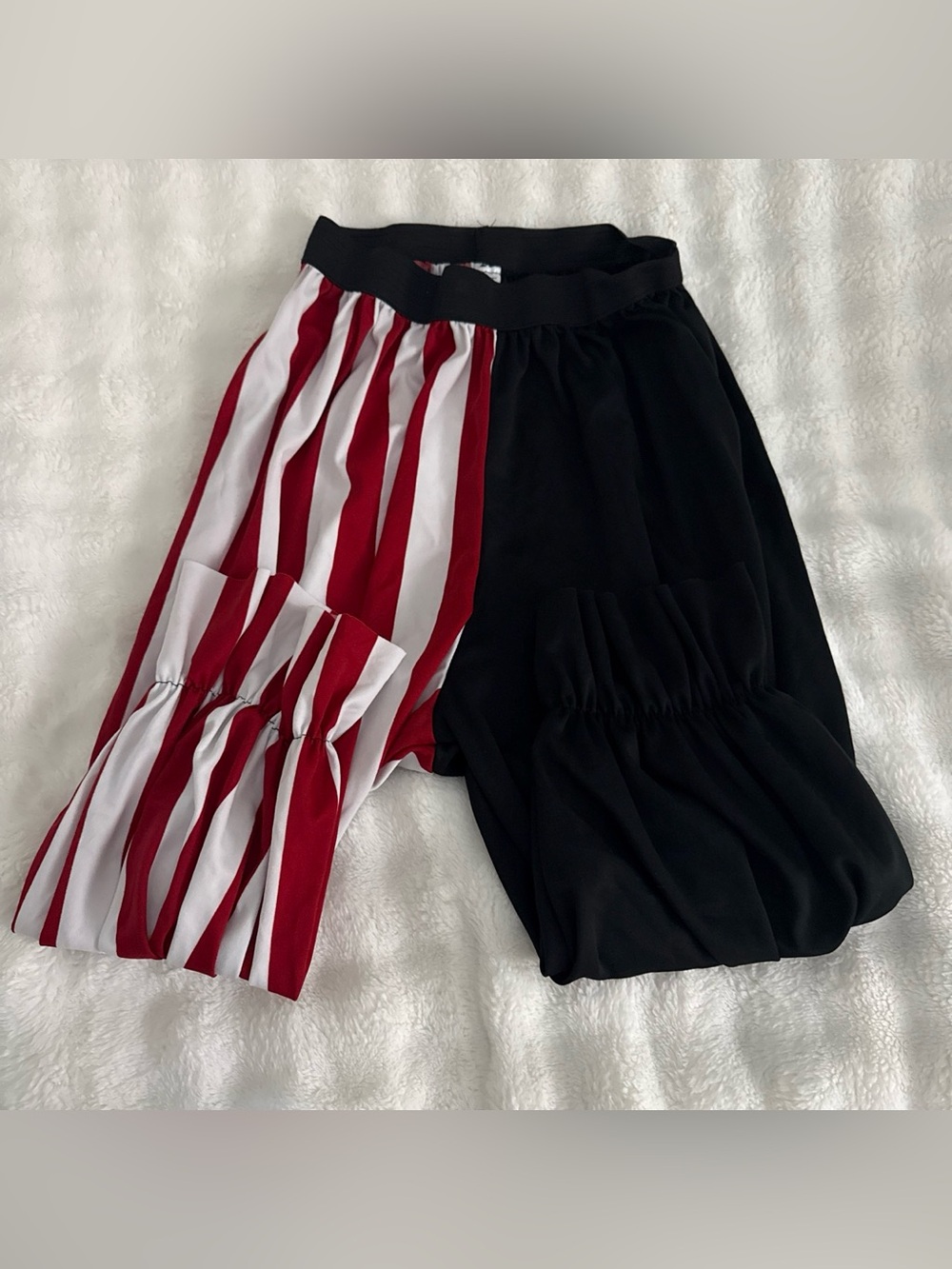 Spirit Red & White Striped and Black Colorblock Girls Shorts